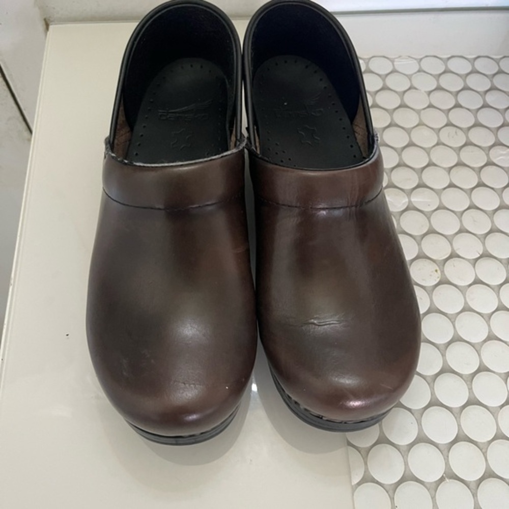 Dansko Brown Leather Clogs Mule